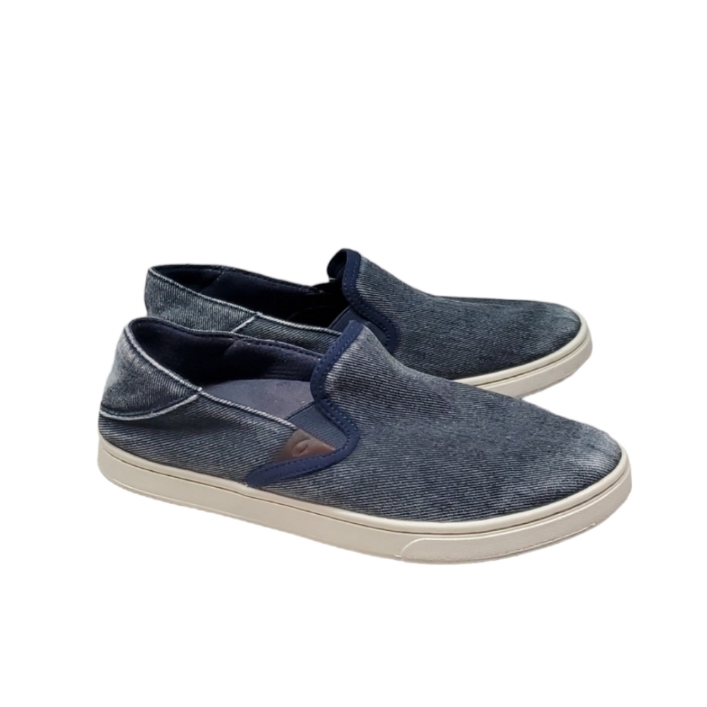 Olukai Womens Pehuea Denim Loafer slip on shoes sz 7